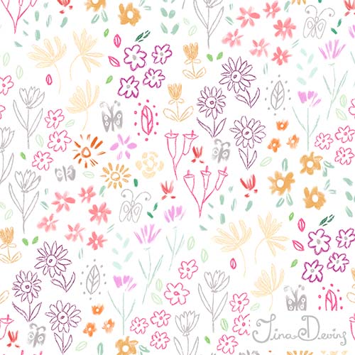 Ditsy Flowers Pattern by Tina Devins