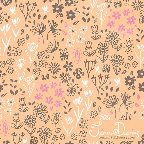 Ditsy Flowers Pattern by Tina Devins